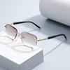 Blue Light Blocking Eye Protection Presbyopia Glasses Frameless Diamond Trimmed Reading Glasses High-definition Eyeglasses