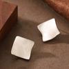 Stylish and simple oil dripping geometric square stud earrings women's niche design earrings light luxury high-end vacation style accessories