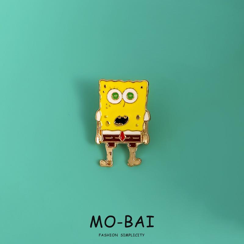 SpongeBob Brooch Collection: Squidward, Patrick, Mr. Krabs - Cartoon Keychain Accessories