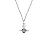 Tiny Saturn 3D Sphere Pendant Necklace Unisex Necklace Silver Black 63020097-02P755