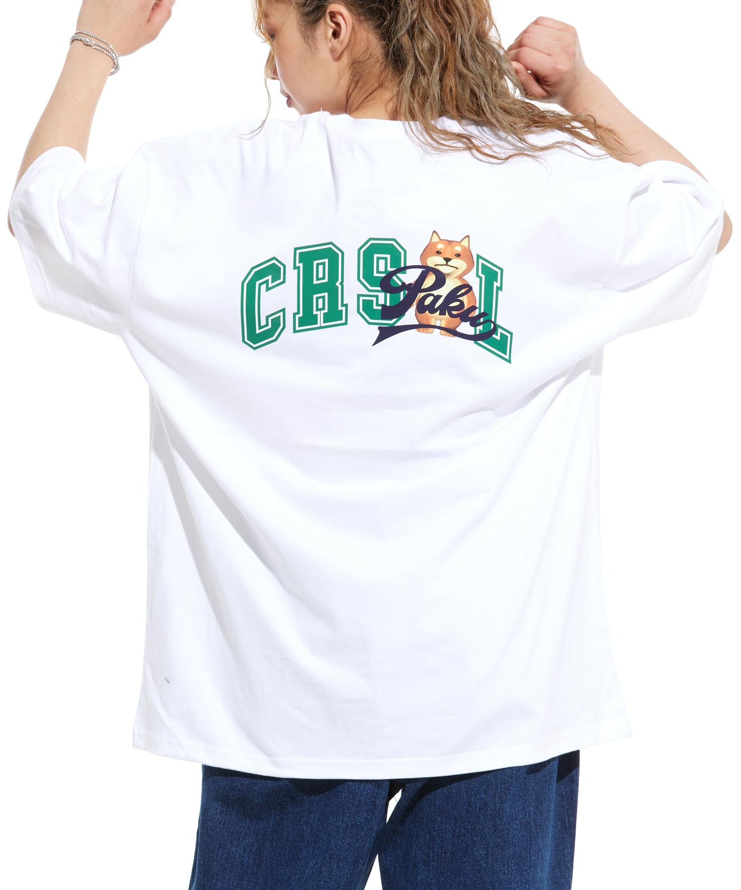 Cream Soda Lab Multi Arc Oversized Pocket Short Sleeve Tee White Green L