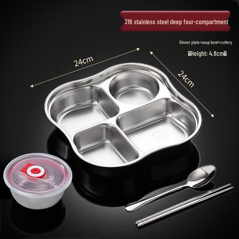 Divided 316 Stainless Steel Food Plate