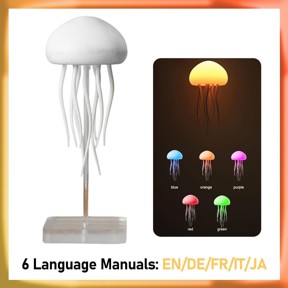 Jellyfish Night Light RGB Adjustable Color Voice Control Sleeping Nightlights For Room LED Night Lamp for Bedroom Bedside Lamp