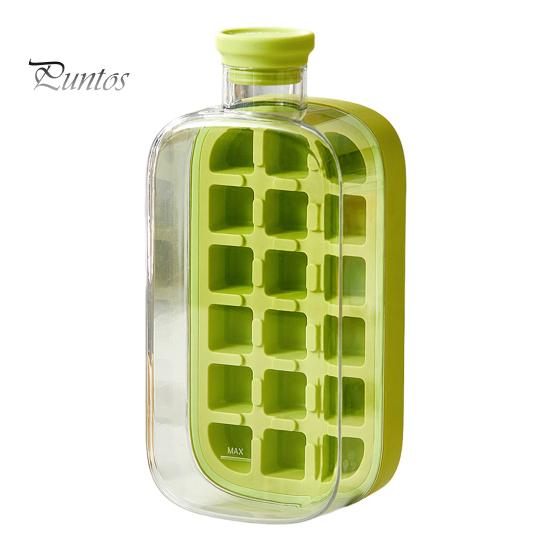 

Форма для льда для бутылок с водой Press-to-Cold 2-в-1 Форма для кубиков льда и чайник Быстрое приготовление льда Портативная бутылка Легкосъемная силиконовая форма Бесконтактная чашка для заморозки 800ML Without Straw зелёный