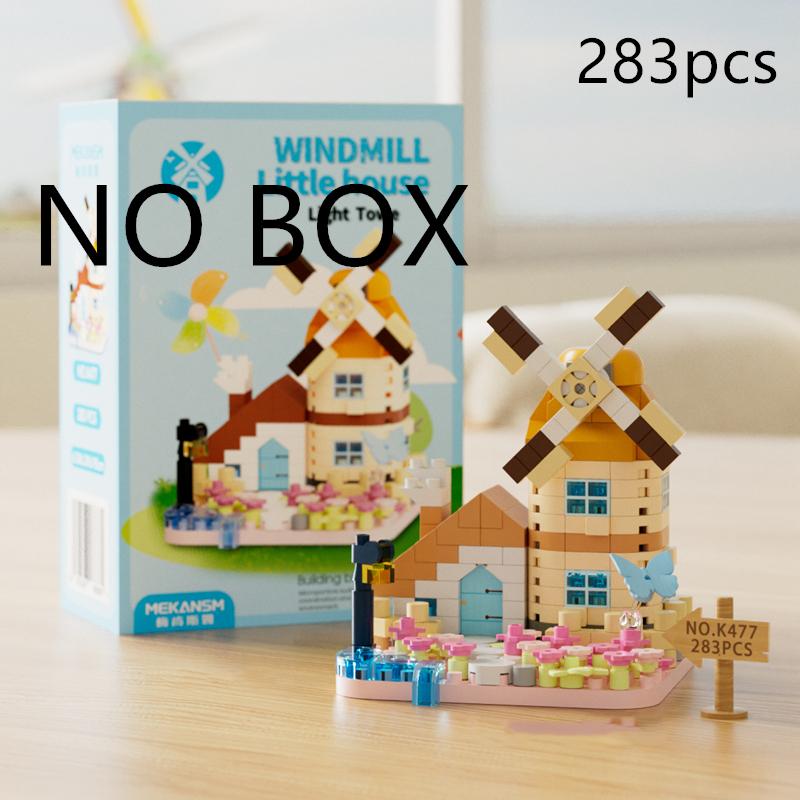 Deep Forest Windmill House Tree House Building Block Street View Building Children's Educational Assembly Toy