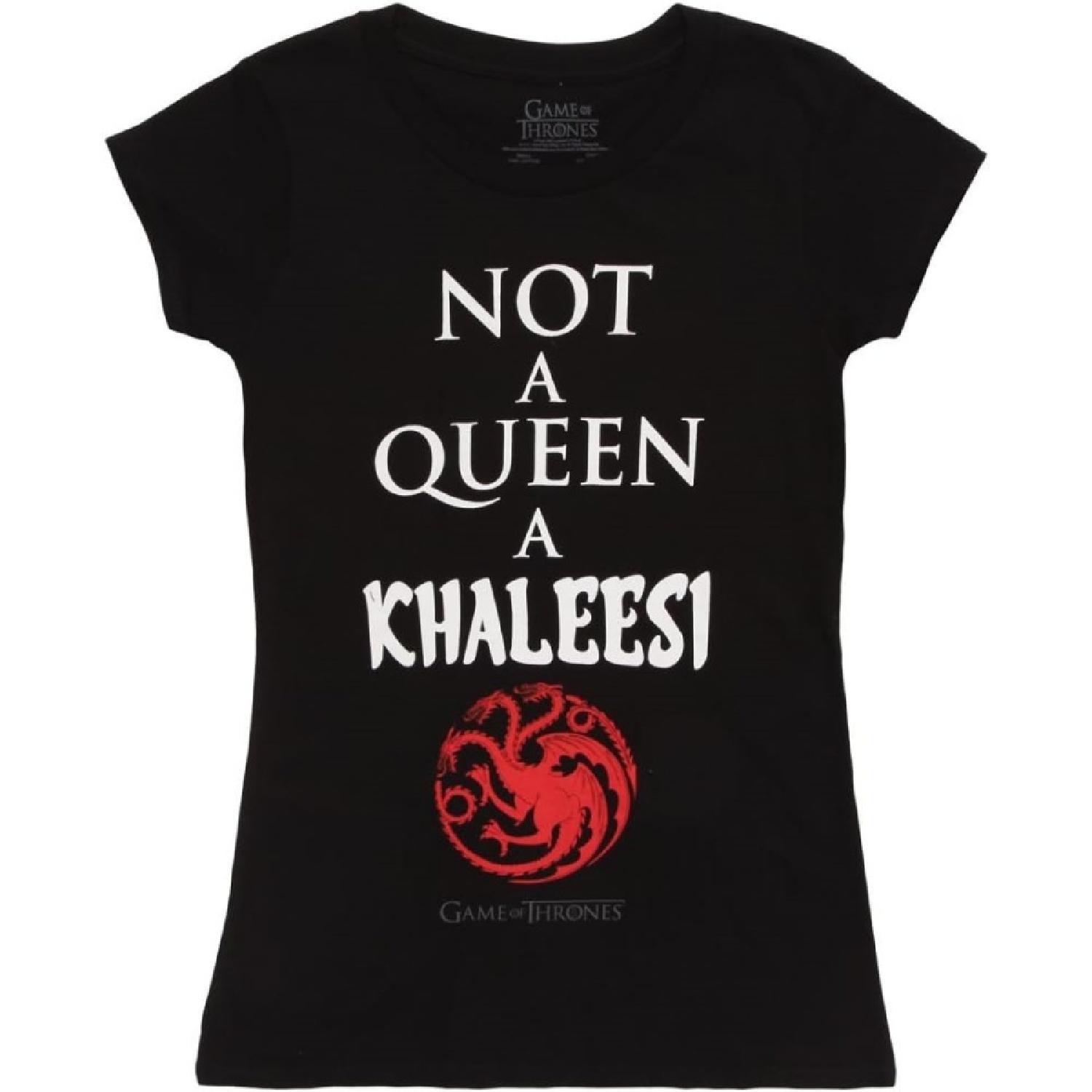 Игра Престолов Не Королева, а Кхалиси Драконы Футболка для Подростков - Черная (Маленький), Маленький, черный, Маленький S