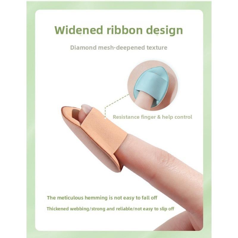 20pcs Thumb Powder Puff Finger Cushion Powder Both Dry Wet Use Non-Powder Absorbing Beauty Sponge Air Cushion Powder Puff