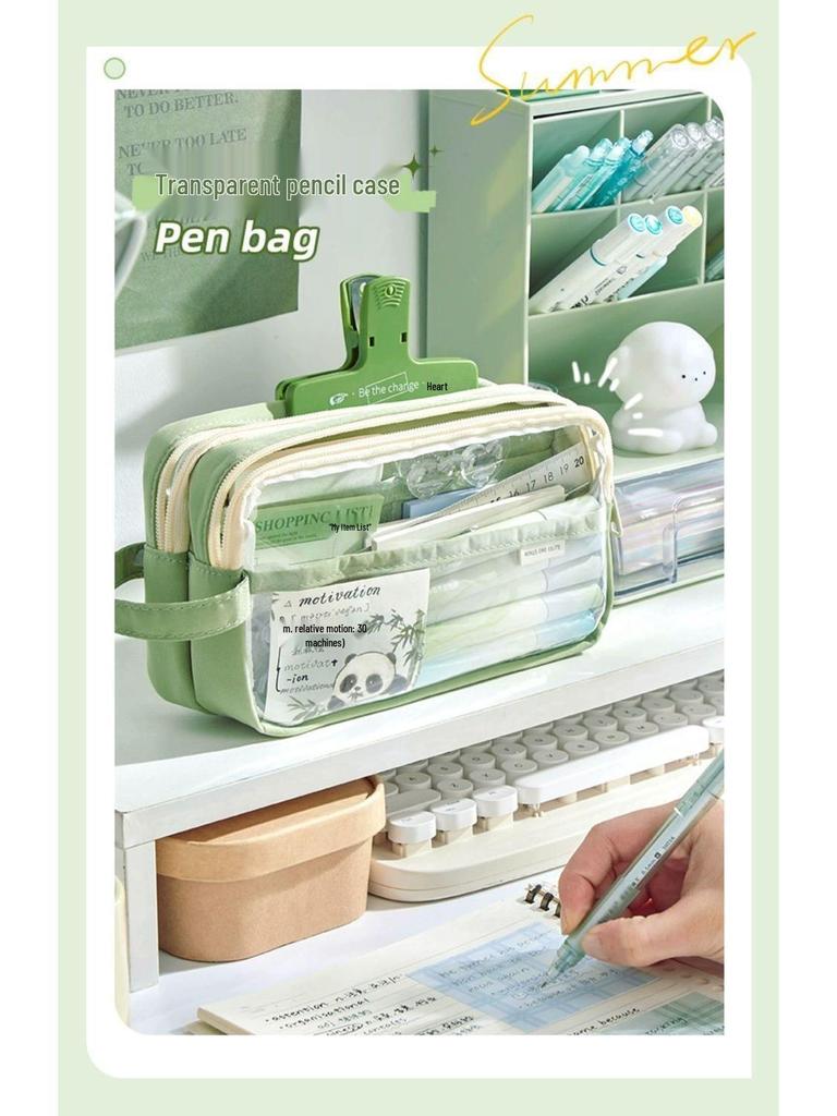2024 Clear Ita Bag Pencil Case: High-End Korean Stationery Box for Girls