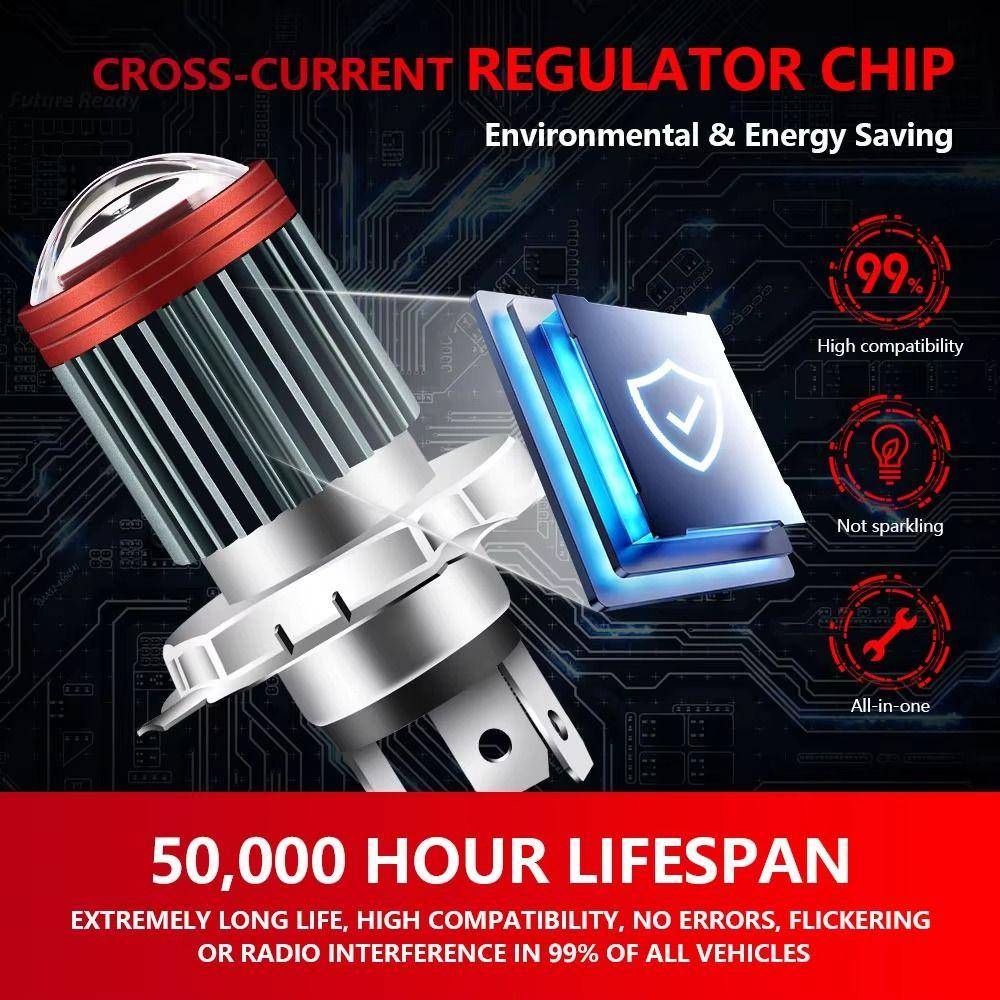 H4 LED H6 BA2D H4 Scooter Spotlights High Low Beam Motorbike Spotlights Bulb  Motorcycle Lighting