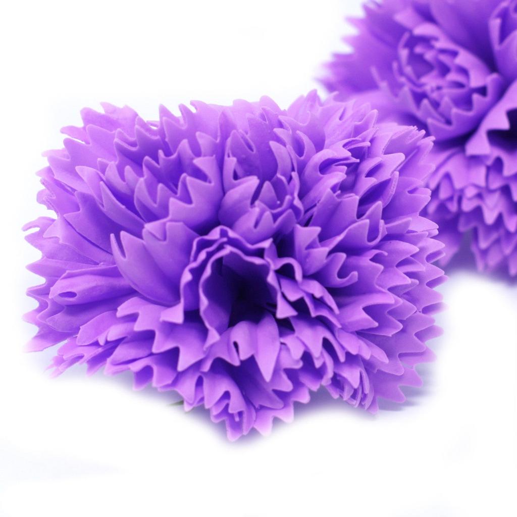Soap Flowers Carnations Violet 10 Pieces