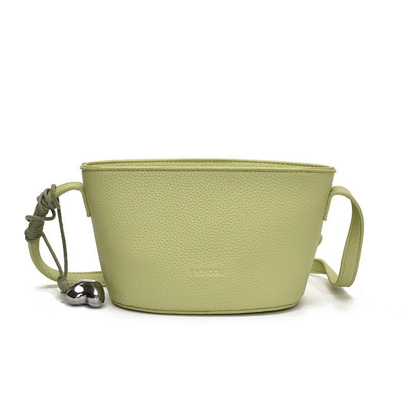 

Мини-сумка-ведро Niche Lyche Pattern, женская простая повседневная сумка через плечо, универсальная сумка-мессенджер зелёный