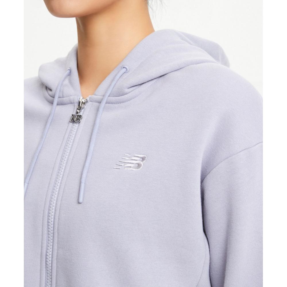 New Balance Nbmde4w902 Women Essential Brushed Hoodie Zip Up  Purple 