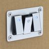 1PCS Boat-shaped Switch Brushed Aluminum Plate Multi-road Switch Panel 5-24V 16A Per Channel For Automobiles/ships/yachts