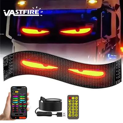 LED Flexible Rolling Advertising Sign Matrix Pixel Panel Car Sign RGB Bluetooth APP Pattern Animation Logo Display Overlength