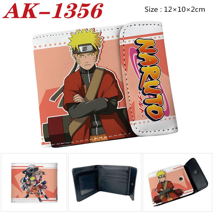 Naruto Shippuden Geldbörse PU-Leder Bi-Fold Druckknopf Anime Kartenhalter Kurze Geldbörse 1 Stück