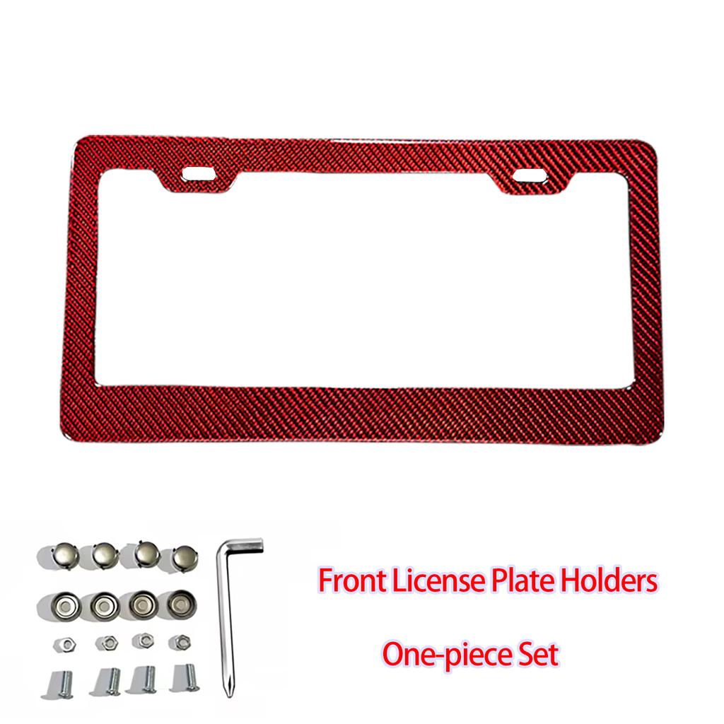 For US CA EU Version License Real Carbon Fiber Front Rear License Plate Panel Frame Decorative Cover Car Exterior Accessories