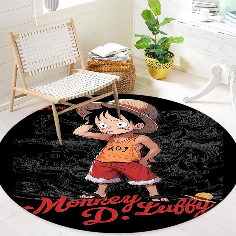 Luffy D Round Area Rug Carpet Rug For Living Room Bedroom Sofa Playroom Decor Nonslip Floor Mat