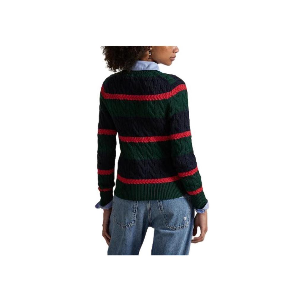Polo Ralph Lauren Color Block Striped Button Down Long Sleeve Knit Sweater Women Sweater 211A89539-001