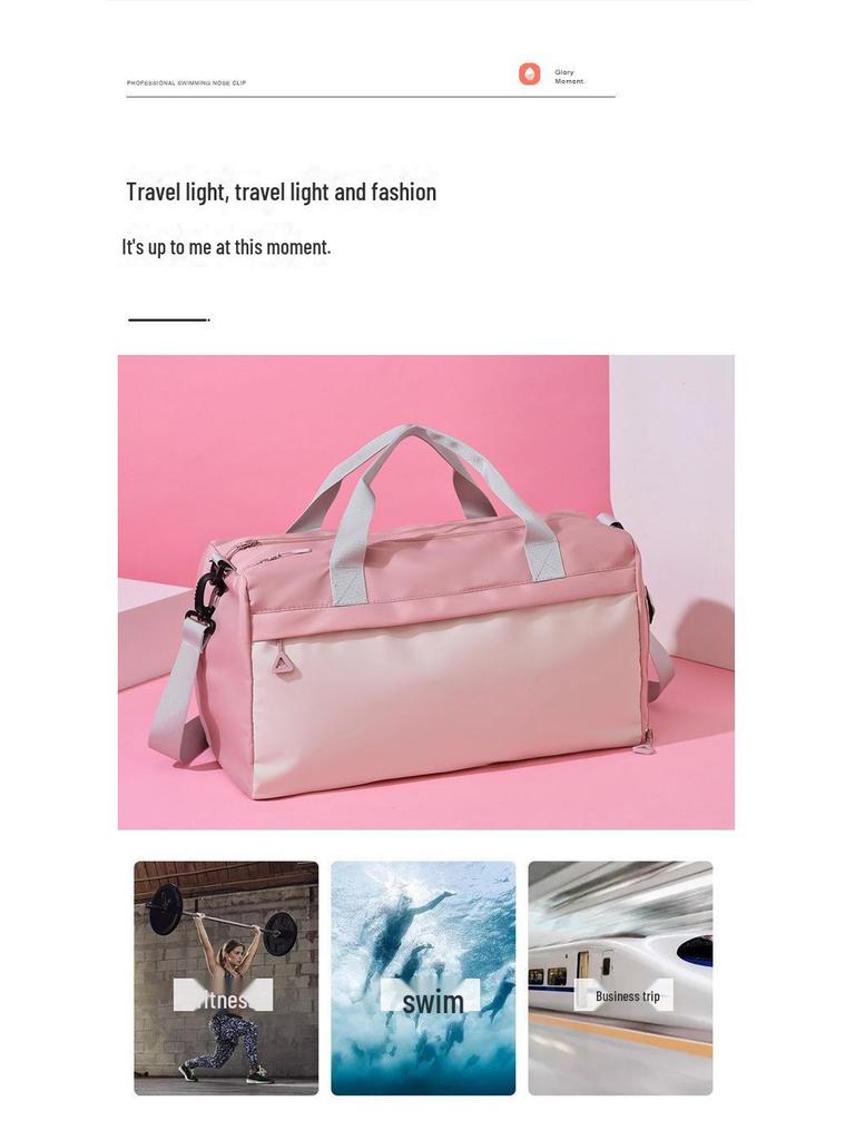 Waterproof Travel Bag with Logo, Large Capacity, Dry/Wet Separation, Shoe Compartment, Lightweight for Business Trips and Fitness.