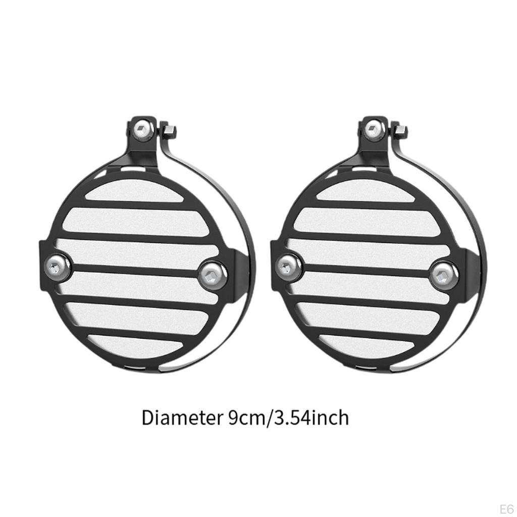2 Pieces Fog Light Protector Cover Aluminum Alloy Motorcycle Lamp Guard Foglight Shield