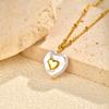 Stainless Steel Bowkont Square Necklace for Women,Flower Heart Shaped Cherry Spacer Bead Chain Necklaces,Trendy Jewelry Gifts