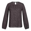 Womens/Ladies Hadria Leopard Print Keyhole Long-Sleeved Blouse