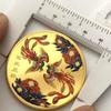 Chinese Phoenix Bird Gold Plated Painted Commemorative Medal, Baifu Craft 45mm Gold Coin Commemorative Coin