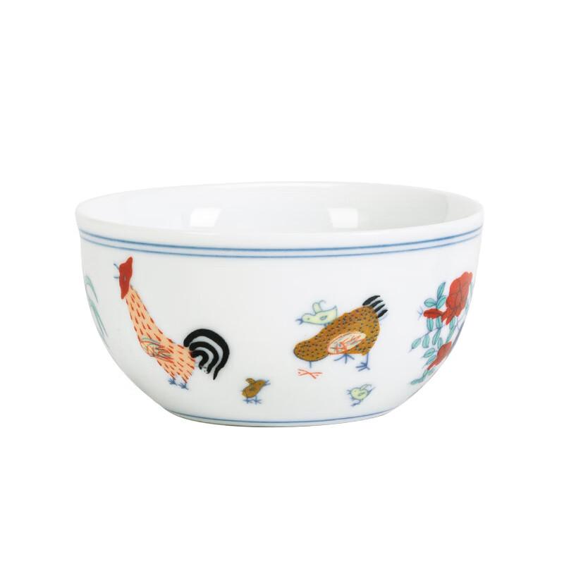 Hand-painted Doucai Chicken Teacup Set