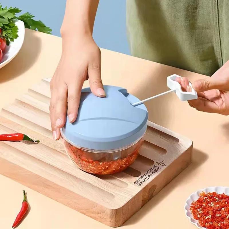 500/900ML Garlic Chopper Meat Grinder Manual Rotate Vegetable Cutter Chopper Slicer Fruit Garlic Crusher Kitchen Gadget Blenders