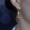 Amethyst Drop Earrings Zircon Ear Hook Color Hoop Earrings Long Earrings Banquet Women's Earrings