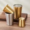 Gold Diamond Pattern 304 Stainless Steel Korean Style Cup - Ideal for Beer, Tea, Hot Pot, Barbecues, and Catering.
