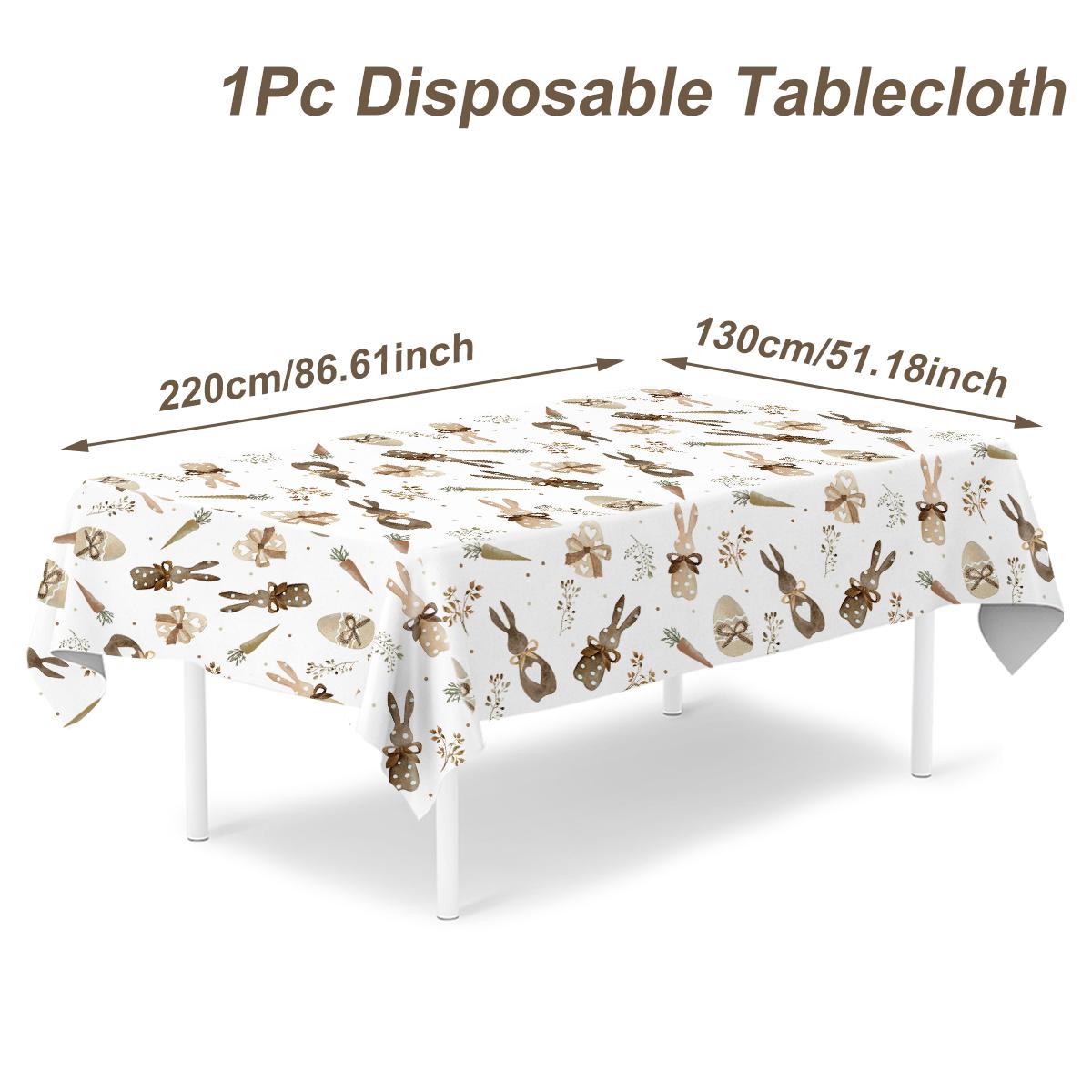

Easter Bunny Eggs Plastic Waterproof Tablecloth Easter Decor For Home 2025 Plants Table Cloth Easter Party Supplies Decor