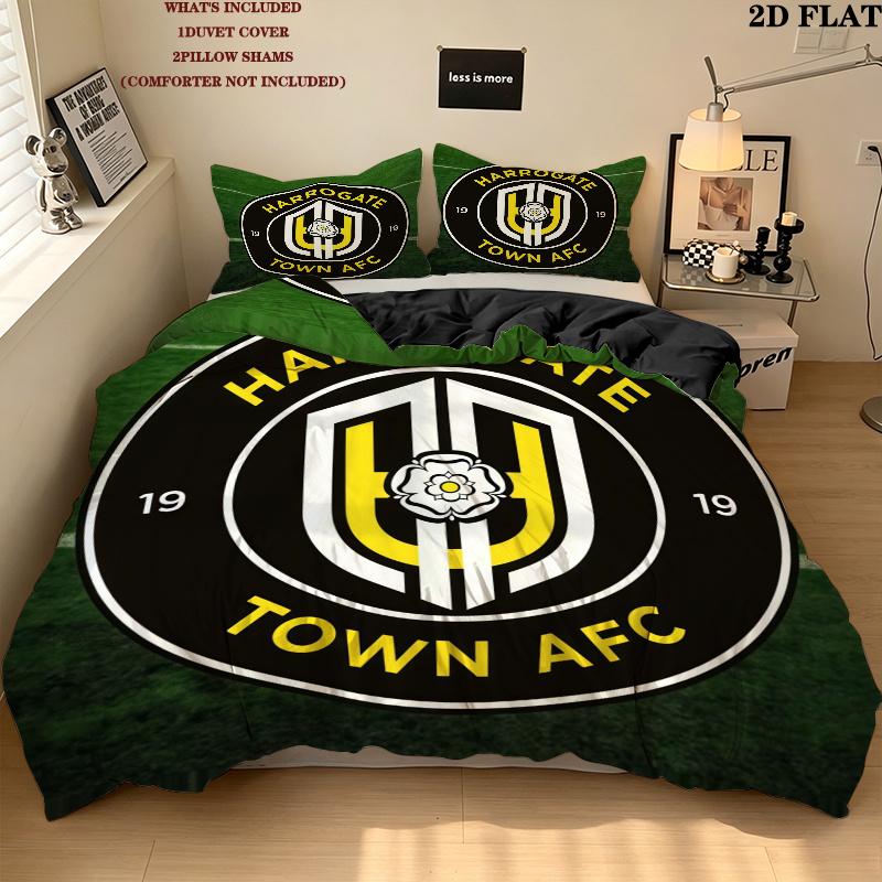 Harrogate Town Afctowel Bedding Quilt Set Quilt Cover Pillowcase Home Decoration Birthday Gift (1 * duvet cover + 2 * pillowcase, without core)