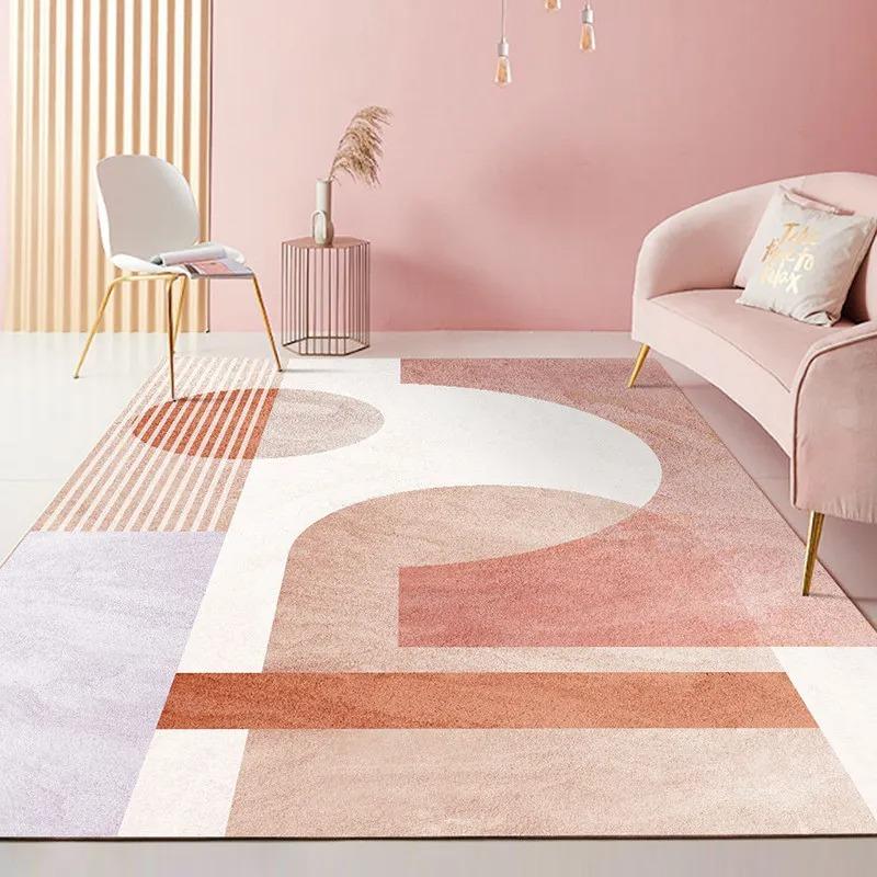 Cute Pink Carpet Simple Pattern Living Room Anti-slip Floor Mat Study Bedroom Ground Mat Easy To Clean Rug Yoga Mat Gift