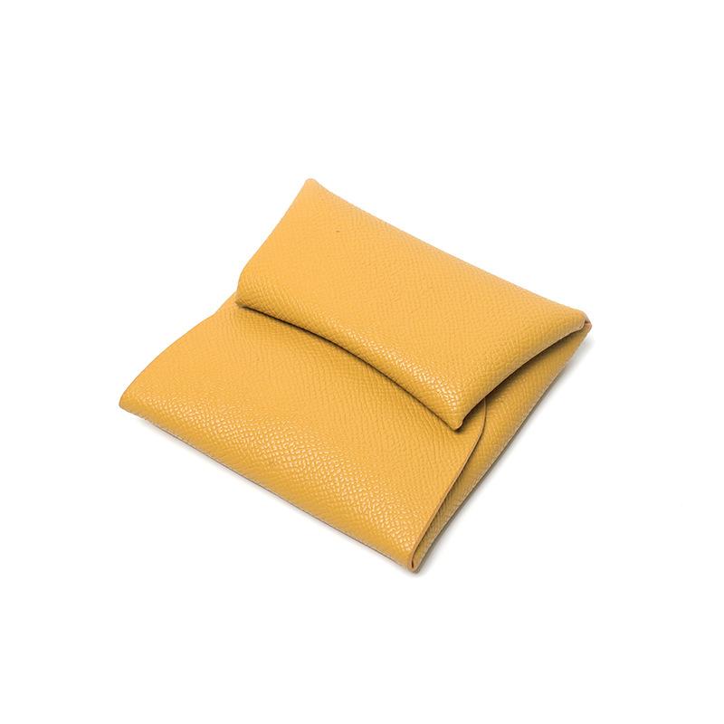 Women'S Short Palm Pattern Cowhide Niche Design Small And Delicate Leather Folding Change Bag Coin Bag