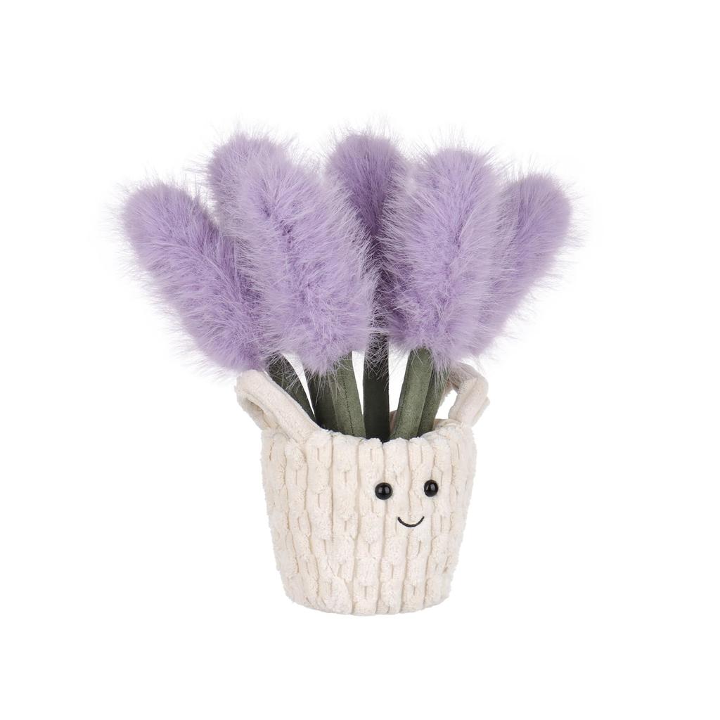 Apricot Lamb Potted Lavender Plush Toy for Kids, Soft and Cute, Fluffy Potted Lavender for Girls and Boys, 26cm