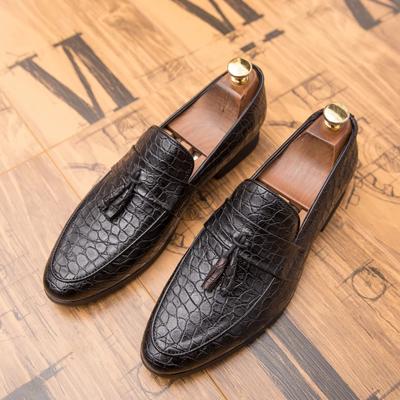 Spring Men's Tassel Leather Shoes Men's Loafers Red Men's Business Dress Shoes Outdoor Flatsole Casual Shoes Large Size : 38-47