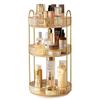 Light Luxury Rotating Bathroom Shelf: Multi-functional Three-Tier Vanity Storage Rack for Living Room Use