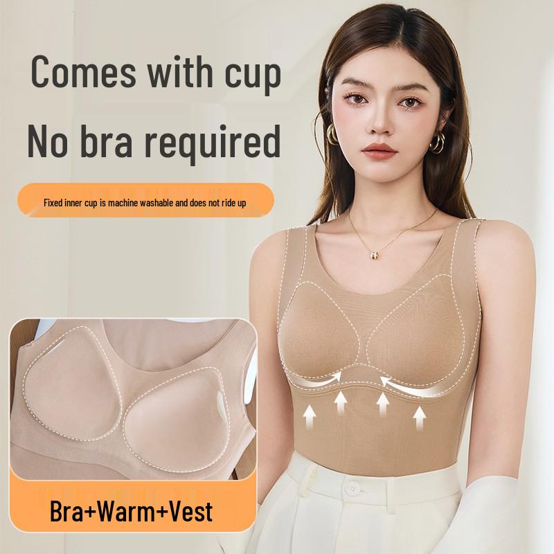 

Women s Plus Size Wool Vest with Built-in Chest Pad, Side Shaping, and Fleece-Lined Velvet for Warmth L (115-135 jin)