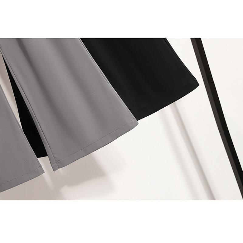 DIMANAF Plus Size Pants Women Summer Solid Elastic Waist Oversized Casual Loose Harem Pants Loose Long Pants New