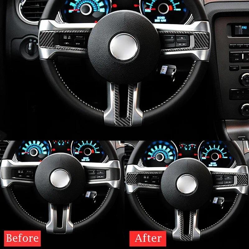 Pro Ford Mustang 2009-2013 Auto Karbonově Černý Kryt Obložení Volantu Lišty Styling Auto Příslušenství