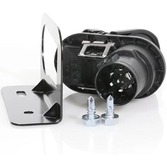 Rear Bumper Trailer Tow Hitch Wiring Connector Adapter Plug 7 Blades 4 Pin W/Bracket Fits For Ford Ram Chevrolet