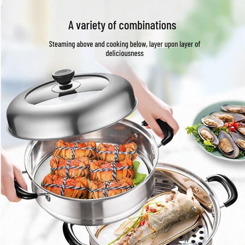 SUPOR 304 Edelstahl Doppelschicht Dämpfertopf