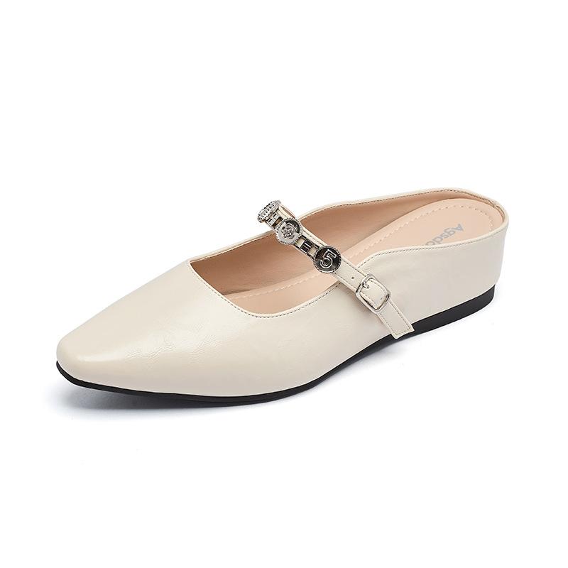 Augustine bag head slippers women's summer 2025 new French fashion outer wear a pedal Mary Jane sandals