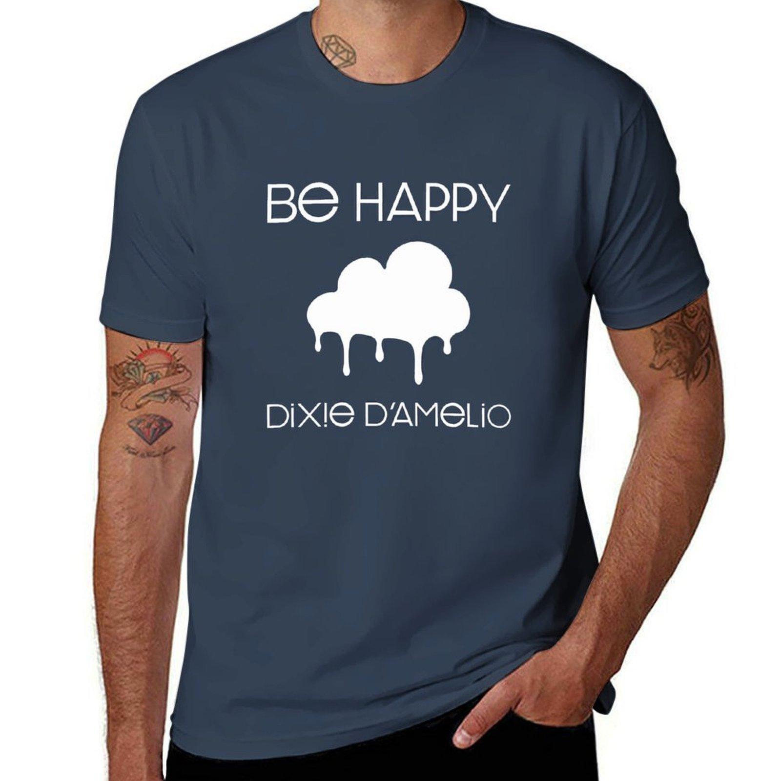 be happy dixie d amelio TShirt Daily Work Short Sleeve Top S
