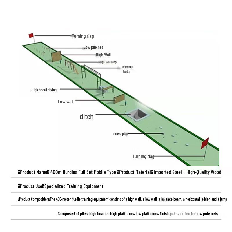 Tieqin 400m Outdoor Obstacle Course Equipment