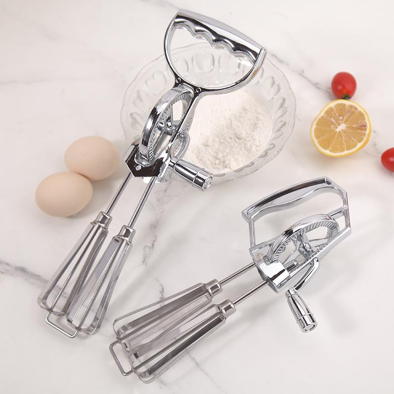 .1pc Hand Crank Mixer Manual Stainless Steel Egg Whisk Multifunctional Dishwasher Safe Egg Beater Portable Egg Mixer For Baking