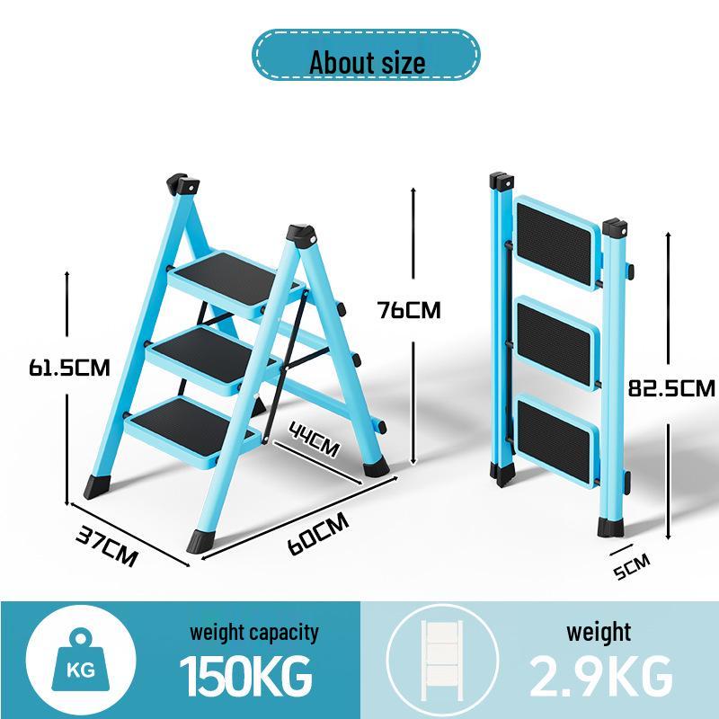 Folding Small Indoor Ladder: Multi-functional A-frame with Non-slip Steps, 2 or 3 Steps