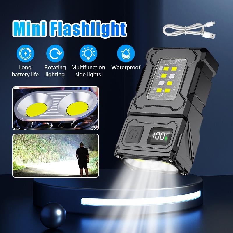 LED Lights, Flashlights, LED Lights, Glare COB Keychain Lights, USB Emergency Lights, Strong Magnetic Maintenance Work Lights, Portable Lighting