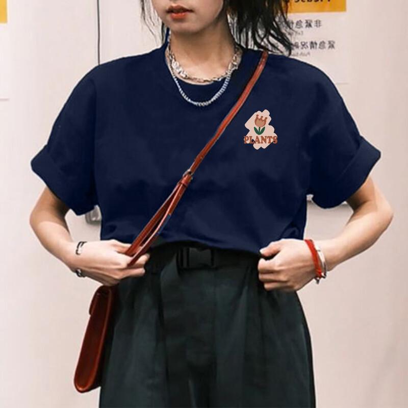 TonLion Women s Back Print Round Neck T-Shirt M